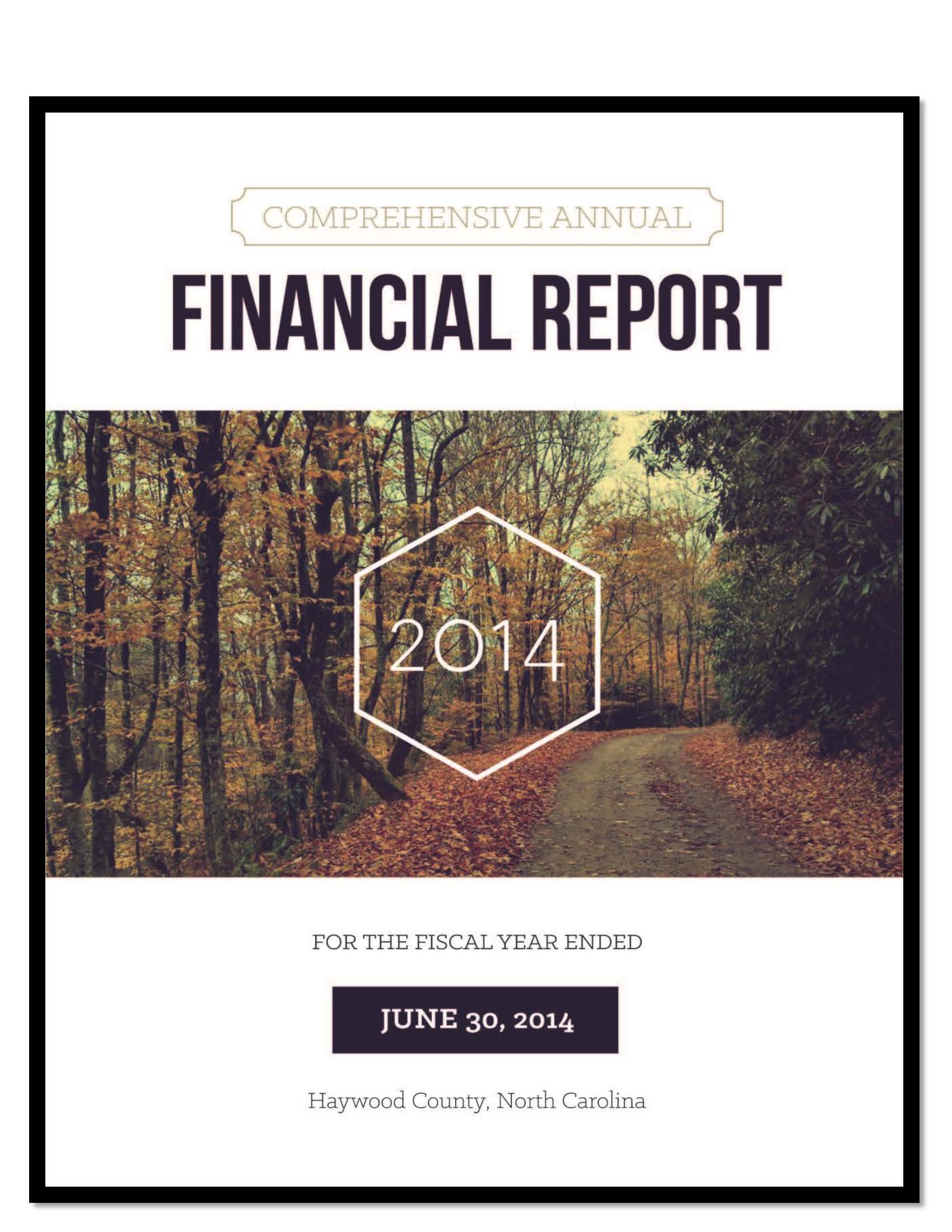 Comprehensive Annual Financial Report 2014 Cover Opens in new window